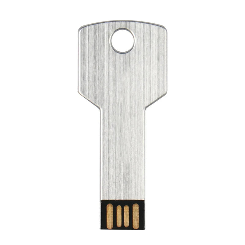 64GB Metal Key-Shaped USB Flash Drive – High-Speed U Disk, Real Capacity Storage (Black/Silver)