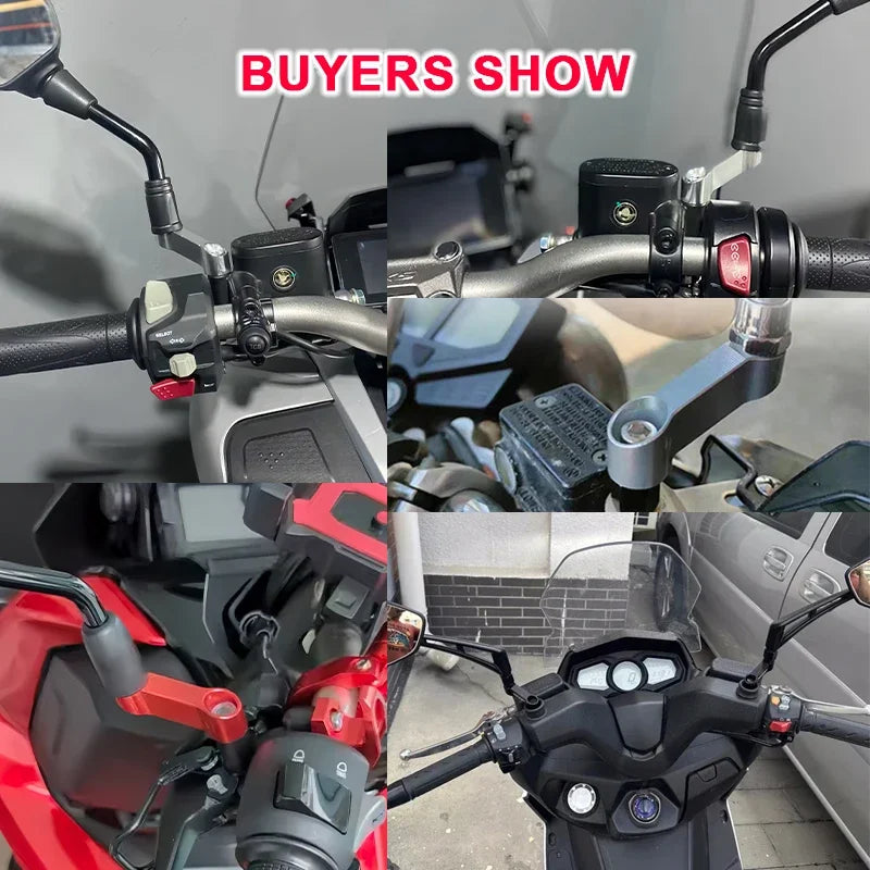 2PCS Suzuki V-Strom Mirror Extenders – Rearview Extension Riser Adapter for DL250 DL650 DL1000 800DE 1050XT Motorcycle Accessories
