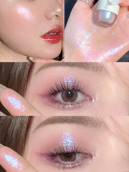 Cappuvini Star Dots Liquid Eye Shadow, Pearlescent High Gloss, Fine Flashing for Easy Application, Dazzling Liquid Eye Shadow