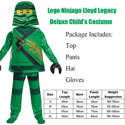 2024 New Arrival Kids Ninja Lloyd Costume – Hidden Warrior Kai Outfit, Fancy Dress Up for Boys & Halloween