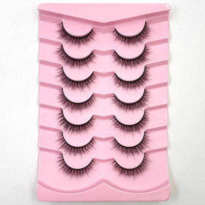7 Pairs 3D Mink Fur False Eyelashes – Thick Short Dramatic Natural Look Makeup Lashes Wholesale
