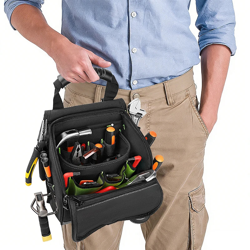 JAKAH JK-208 Electrician Tool Pouch - Multi-Pocket Ergonomic Tool Bag with Padded Shoulder Strap