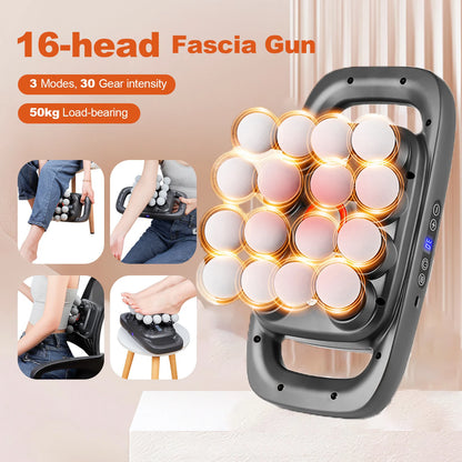 16-Head Fascia Massage Gun – High-Frequency Vibration Body Massager for Back, Waist, Neck, and Shoulders, Muscle Relief
