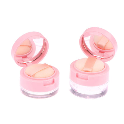 Portable Loose Powder Container – Plastic Cosmetic Sifter Jar with Mirror for Travel Makeup