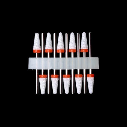 10PCS Ceramic Nail Drill Bits - Rotary Milling Cutters for Gel Polish Removal & Nail Grinding Machine Accessories