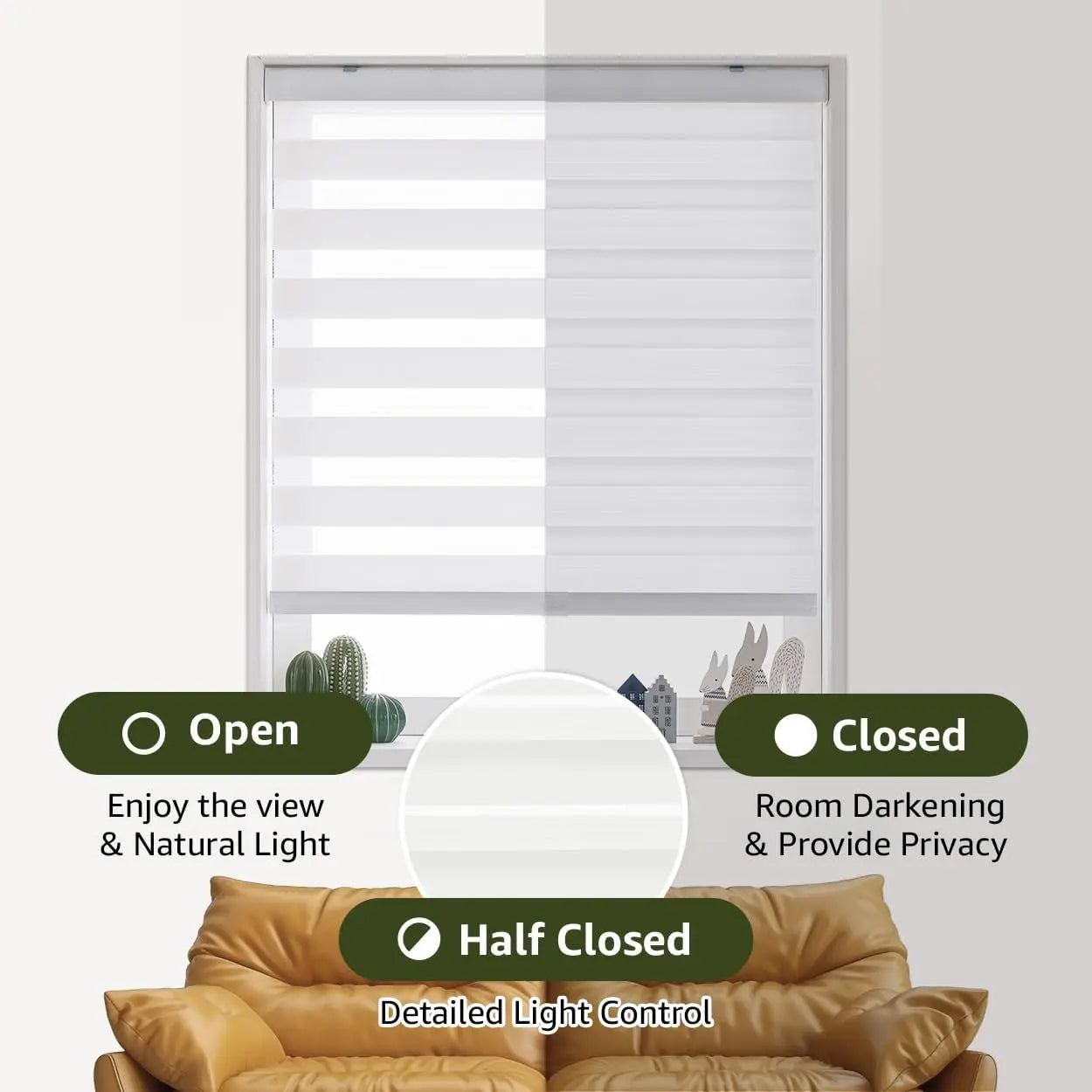 Manual Cordless Zebra Blinds – Affordable Europe Market Window Shades for Home & Office
