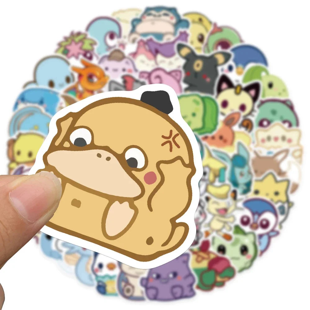 10/30/50-Piece Kawaii Pokémon Sticker Set - Pikachu & Bulbasaur Cartoon Decals for Phones, Diaries & Luggage