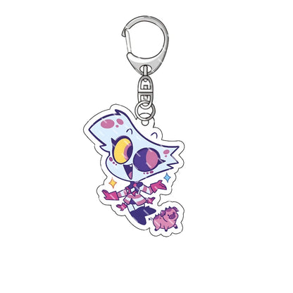 Hazbin Hotel Anime Keychain – Alastor Acrylic Figure Backpack Pendant for Fans & Gifts