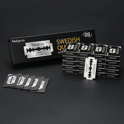 100PCS Double Edge Razor Blades – Stainless Steel Shaving Blades for Men, Manual Razor Blade Shaving Tool
