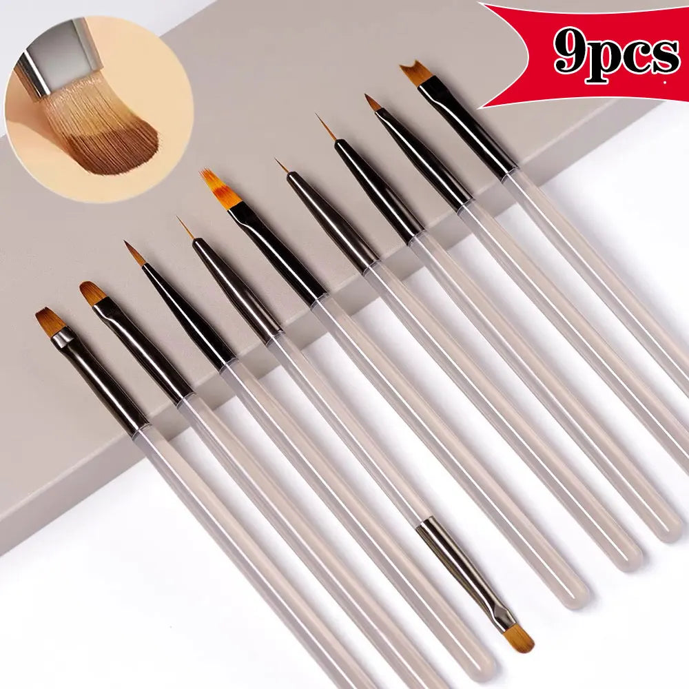 3Pcs Acrylic Nail Brush Set #8/10/14 - Professional Nail Brushes for Acrylic Powder Extensions, 3D Carving & Nail Art Salon Tools