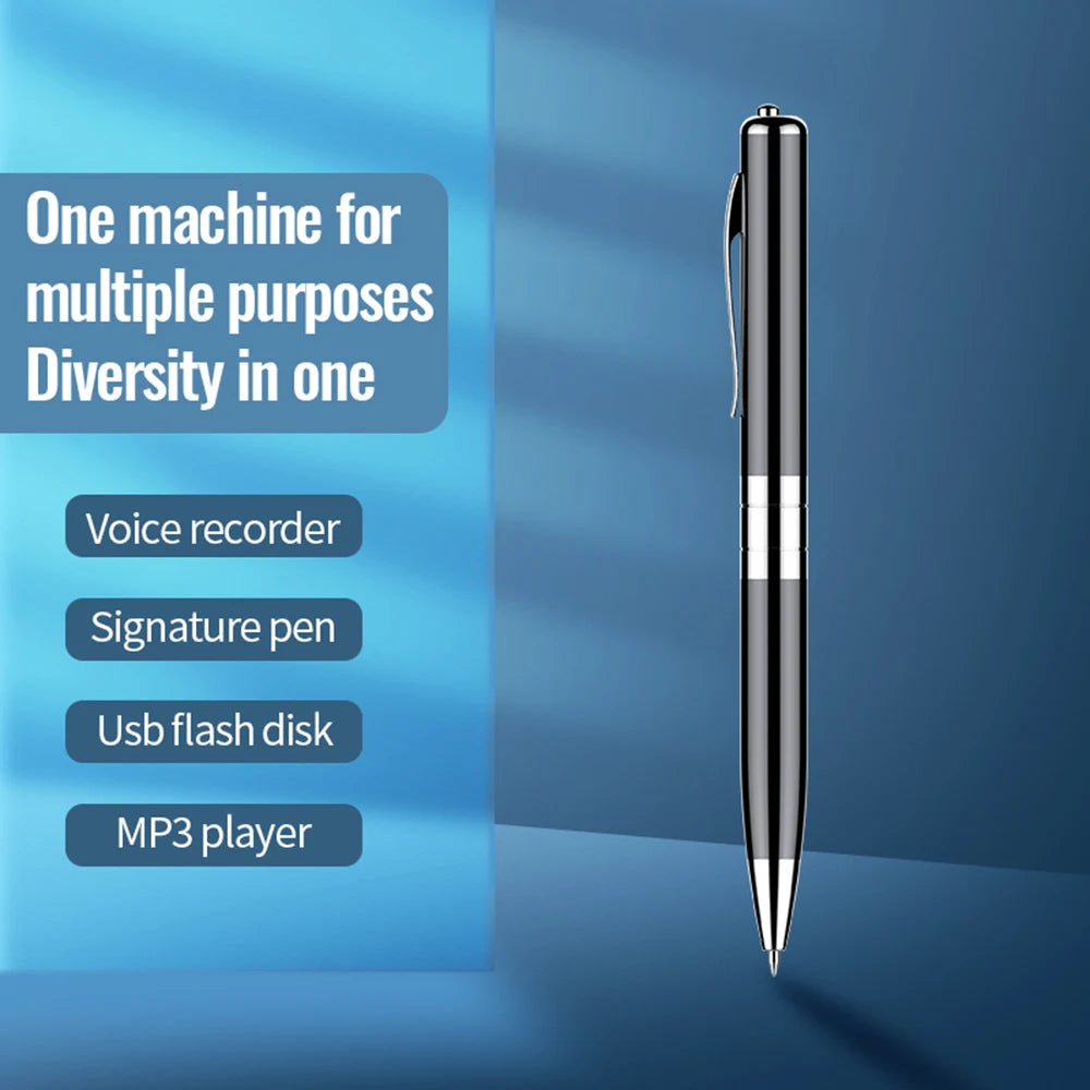Digital Voice Recorder — 64GB/128GB Portable Professional Sound Dictaphone, Voice-Activated Audio Recording Pen & MP3 Player