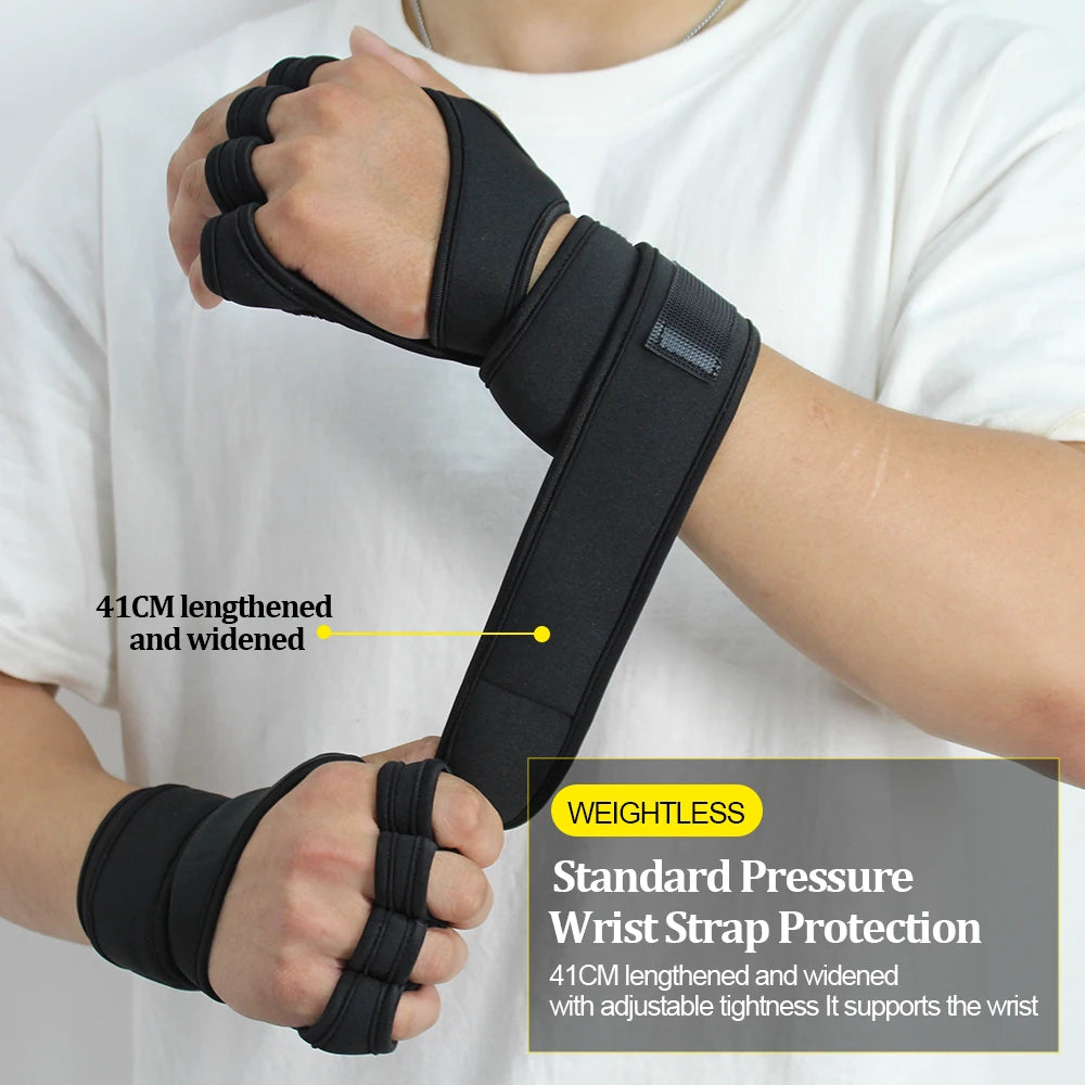 Men's and Women's Training Gloves: Fitness, Bodybuilding, Weightlifting Gym Hand Wrist Palm Protector Gloves - Workout Support
