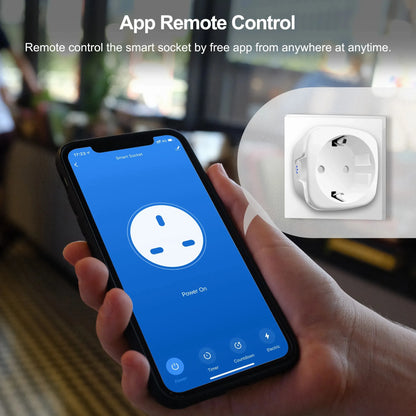 GIRIER Tuya WiFi Smart Plug – 20A EU Socket Outlet with Power Monitor, Timer Function, 4200W, Compatible with Alexa & Google Home