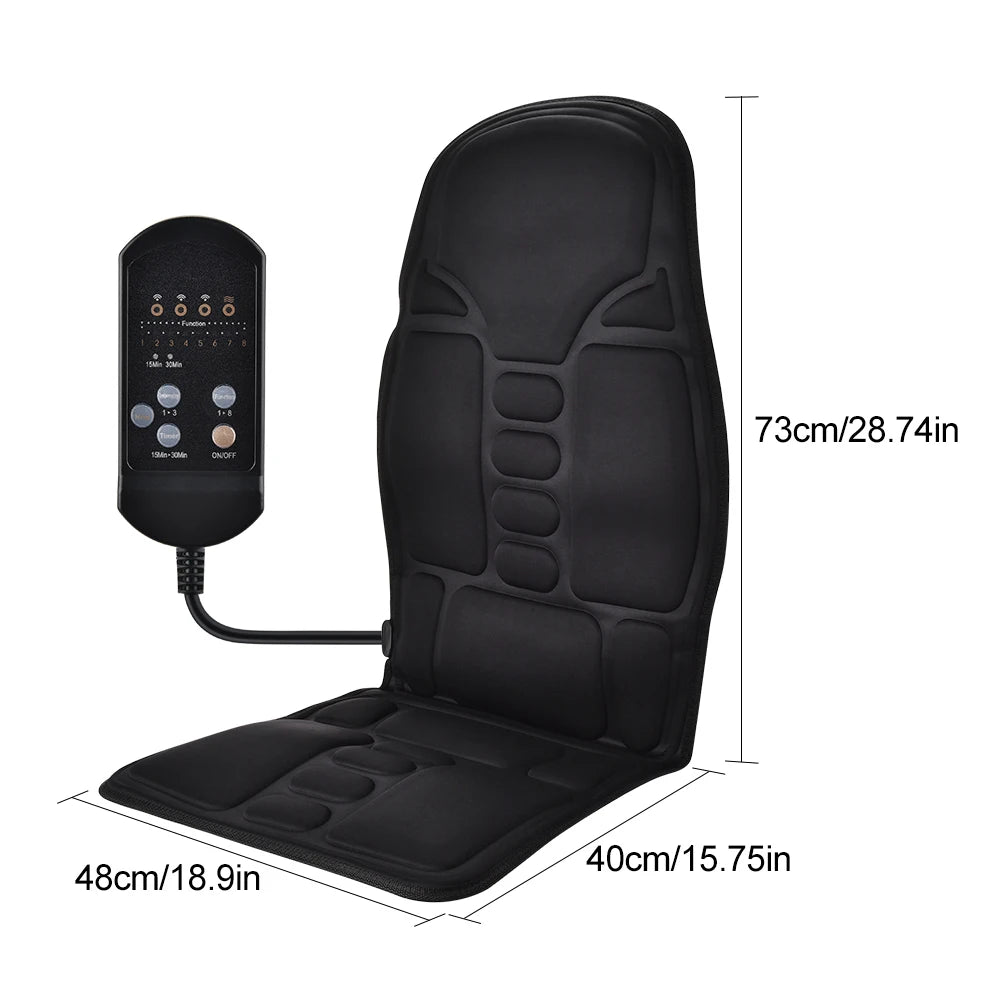 Electric Full-Body Massage Chair Cushion | Infrared Heating Vibrator for Back, Neck & Lumbar – Car, Home, Office