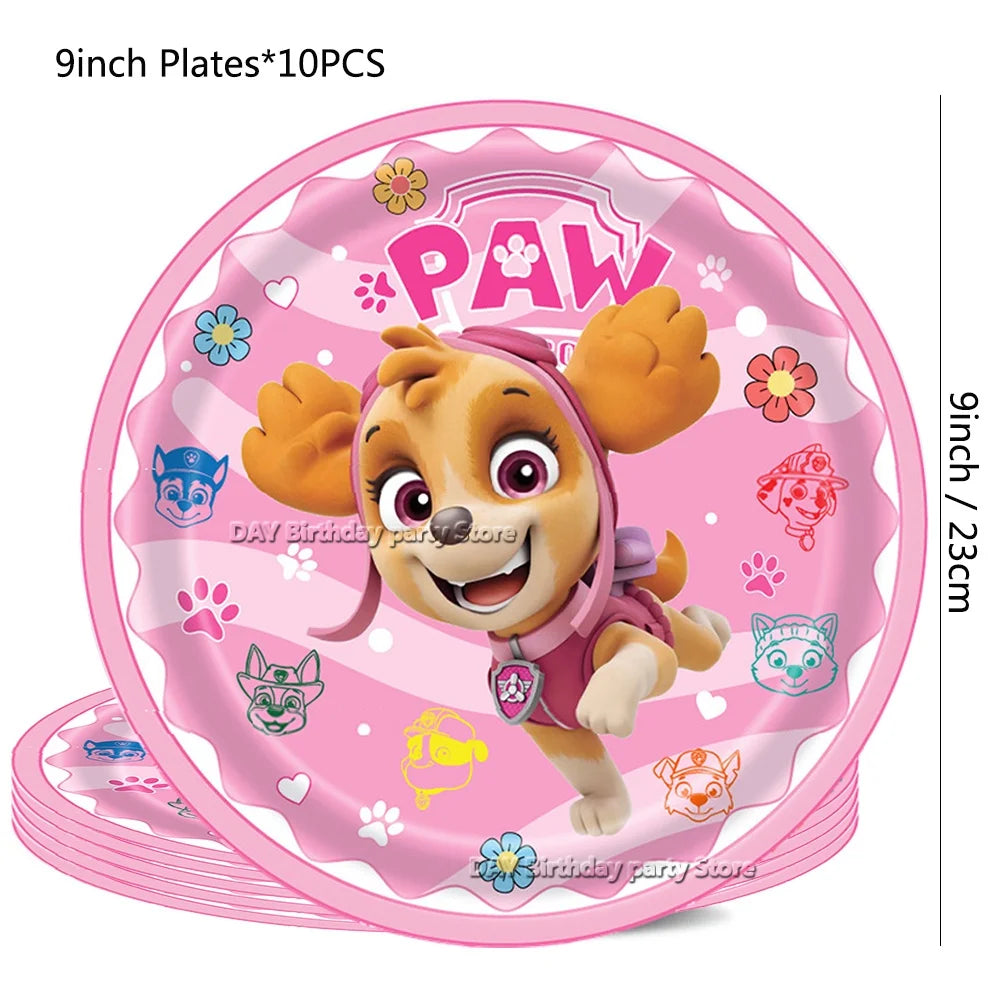 Paw Patrol Kids Birthday Party Supplies Set – Cups, Plates, Napkins, Gift Bags & Cake Toppers Decorations Kit