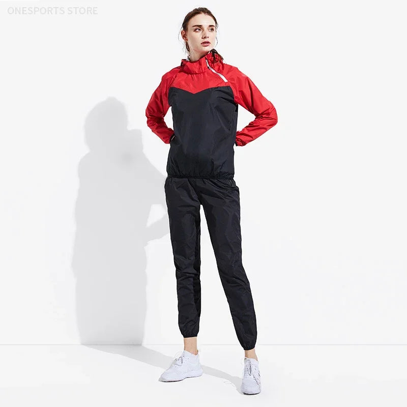 Unisex Sauna Suit — Women's & Men's Gym Clothing Set with Pullover Hoodie for Running, Fitness, Weight Loss & Sweating