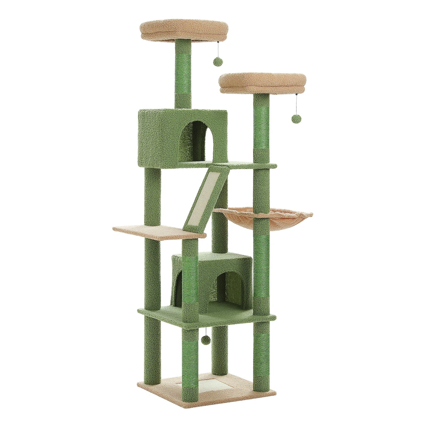 Large Cat Tree Tower – Multi-Level Plush Indoor Cat Condo with Scratching Posts, Boards, Perches & Caves