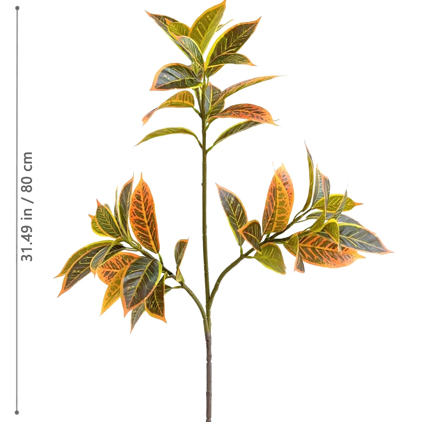 32–120cm Artificial Banyan Tree Branch – Tropical Fake Plant with Red Leaves for Home, Garden & Indoor Decorative Display