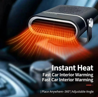 Portable Car Heater Fan - 2-Second Fast-Heating Windshield Defroster & Interior Warm Air Blower for Winter