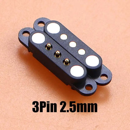DC Magnetic Pogo Pin Connector - 2–8 Pin Spring-Loaded Male/Female Power Socket, 2.5/2.54/2.8mm Spacing