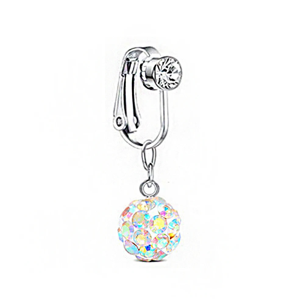Faux Snake Belly Ring – Fake Clip-On Umbilical Navel Piercing, Belly Button & Cartilage Body Jewelry
