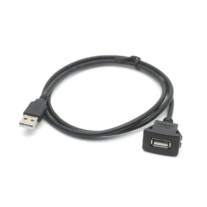 Dual USB Dashboard Mount Panel Extension Cable – 4/6 Pin Shielded Adapter for Car, Truck, Boat, Motorcycle, Android Head Unit