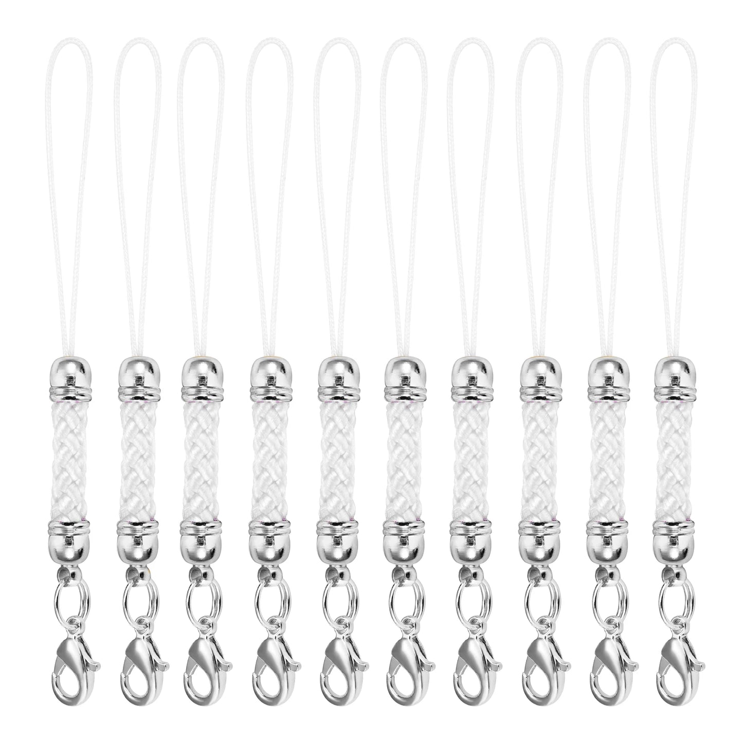 10Pcs Lanyard Strap Set - Lobster Clasp Rope Keychain Hooks Mobile Charms & Key Ring Accessories