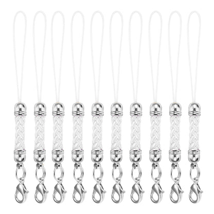 10Pcs Lanyard Strap Set - Lobster Clasp Rope Keychain Hooks Mobile Charms & Key Ring Accessories