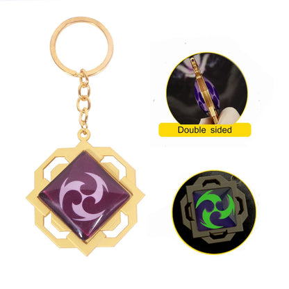 Genshin Impact Venti Eye Keychain 1:1 – Luminous Anime Cosplay Key Ring Backpack Pendant Gaming Accessories Gift