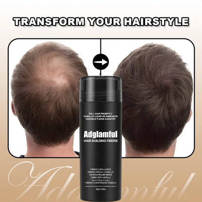 Aadglamful Hair Fiber Powder 30g – Instant Hair Volumizing & Hairline Filler for Natural-Looking Density, Unisex Styling Solution for All Occasions