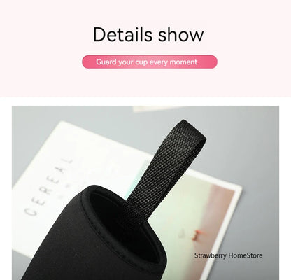 750/1000/1500ML Insulated Sport Water Bottle Case – Black Bottle Carrier, Mug Cup Cover for Outdoor & Gym