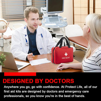 Premium Compact First Aid Kit for Home, Office, Car, Travel, Camping & Emergency Preparedness