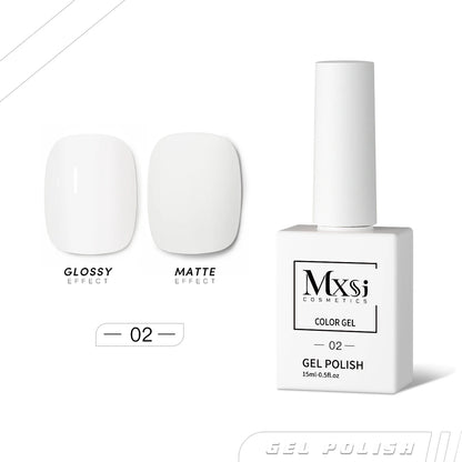 Mxsi 15ml Gel Nail Polish - Neon Brown, Royal Blue, Red, Green & Nude UV Gel Lacquer Colors for Nail Art