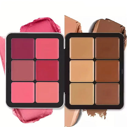12-Color Concealer & Blush Palette - Matte Highlight Contour Makeup Kit