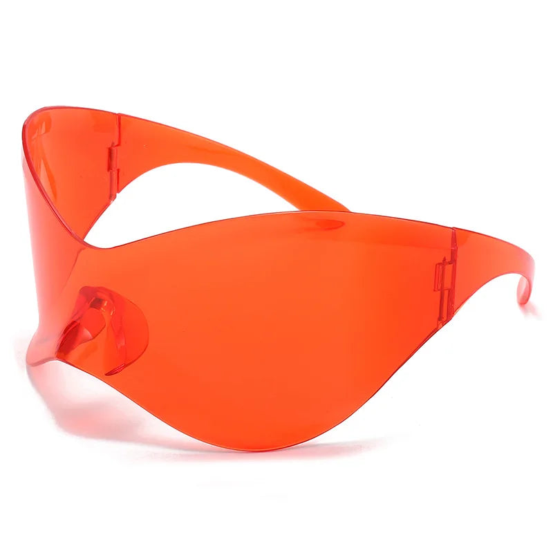 Oversized Futuristic Shield Sunglasses – Silver Mask Visor Eyeglasses for Women & Men, Y2K Punk Fashion Sun Glasses
