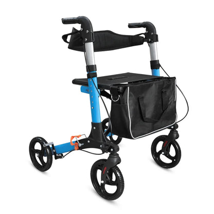 Elderly Disabled Rehabilitation Rollator Walker – Aluminum Alloy Folding Pulley Walking Aid for Home Mobility Training