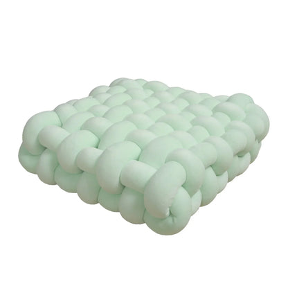 Knotted Square Cushion – Nordic Aesthetic Hand-Made Plush Pillow for Office Chair & Decorative Sleeping Back Support