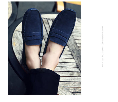 Men's High-Quality Leather Loafers – Casual Moccasins Slip-On Flats, Fashion Driving Shoes, Size 38-49