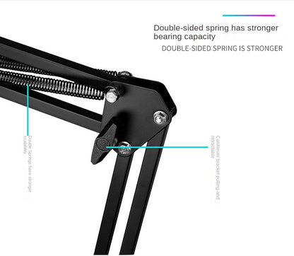 Adjustable Microphone Suspension Boom Arm Stand – Compatible with K669, K670, K658, K678, K690, Compact Mic Stand for Broadcasting