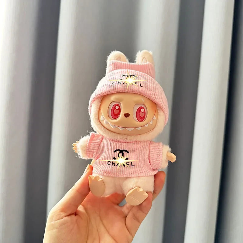 Anime Labubu Doll Clothes – Fashion Overalls for Labubu Idol V1/V2 Plush Dolls, 15cm/17cm Universal Accessories