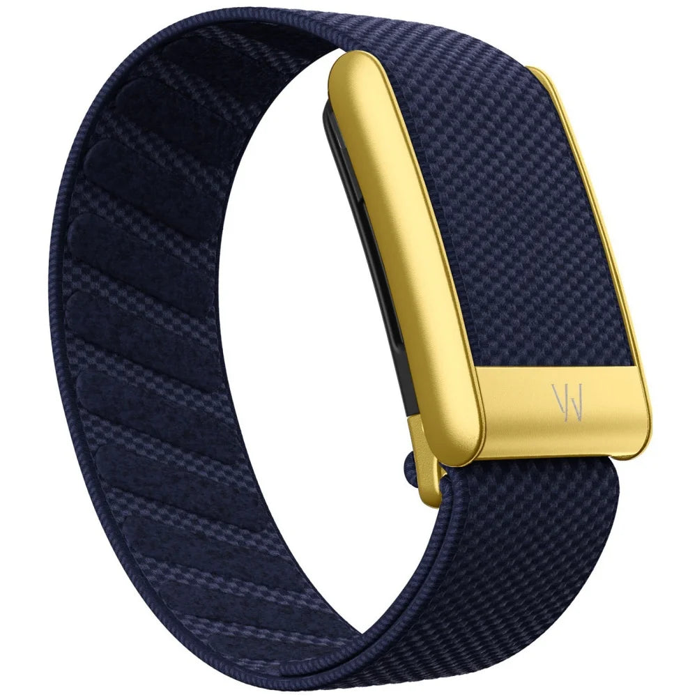 Whoop 5.0 Compatible Nylon Wristband - Black, Silver & Gold Woven Elastic Sports Replacement Strap