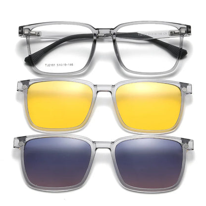 VICKY Flip-Up Magnetic Clip-On Prescription Sunglasses - TR90 Polarized Myopia Glasses Night Vision Reading Eyewear for Men & Women