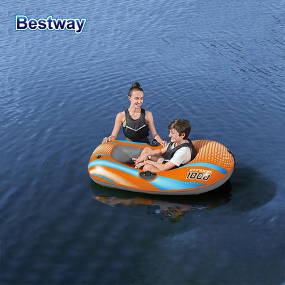 Bestway 61136/61140/61142/61146 Heavy-Duty Inflatable Kayak – 1-3 Person PVC Rafting Boat for Adventure & Thrilling Rides