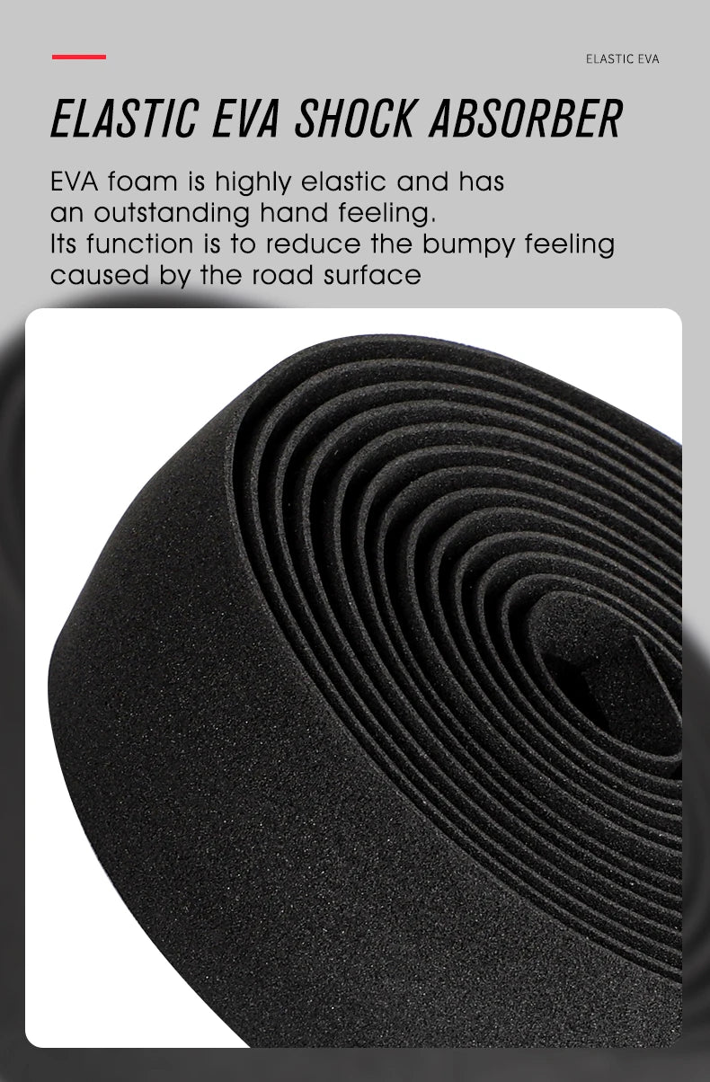 WEST BIKING EVA High Tenacity Handlebar Tape — Shock Absorbing Adhesive Bar Tape with Holes for Road Bikes