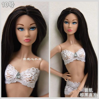 FR Supermodel 1/6 BABI Doll – Movable Joints, DIY Dress-Up Princess with Head & Body Accessories, White/Normal/Chocolate Skin