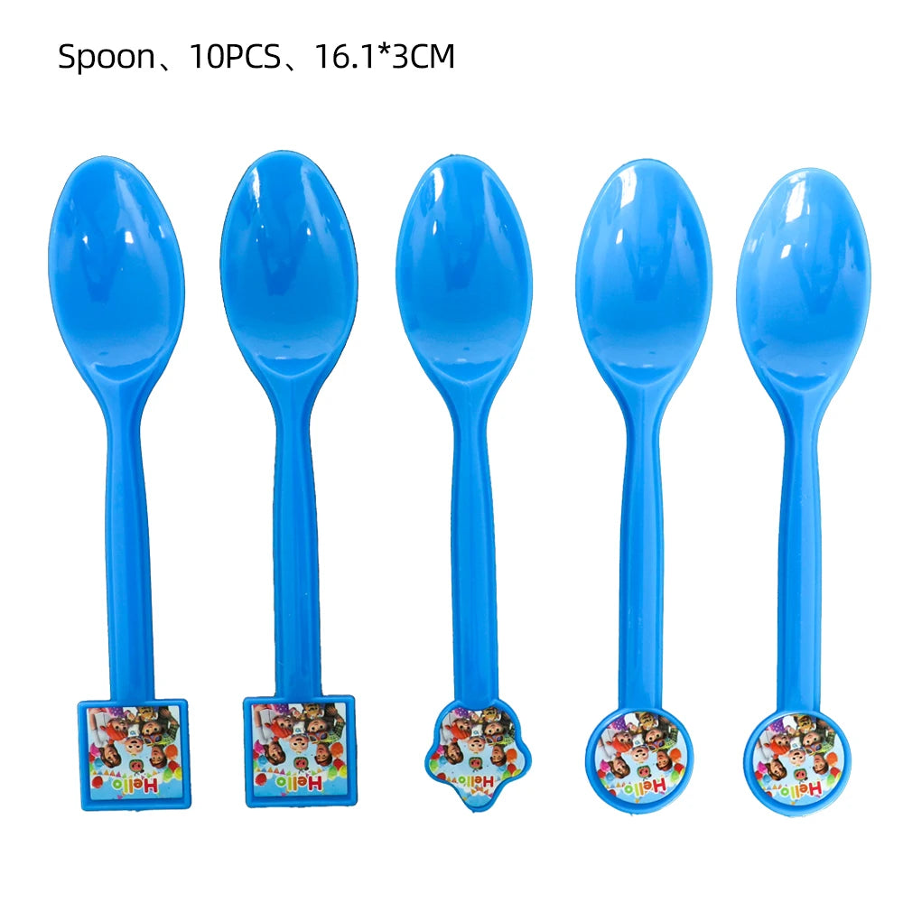 Cartoon JJ Melon Birthday Party Decorations Set – Disposable Tableware, Cups, Plates, Tablecloth, Balloons & Cake Topper for Kids & Baby Shower