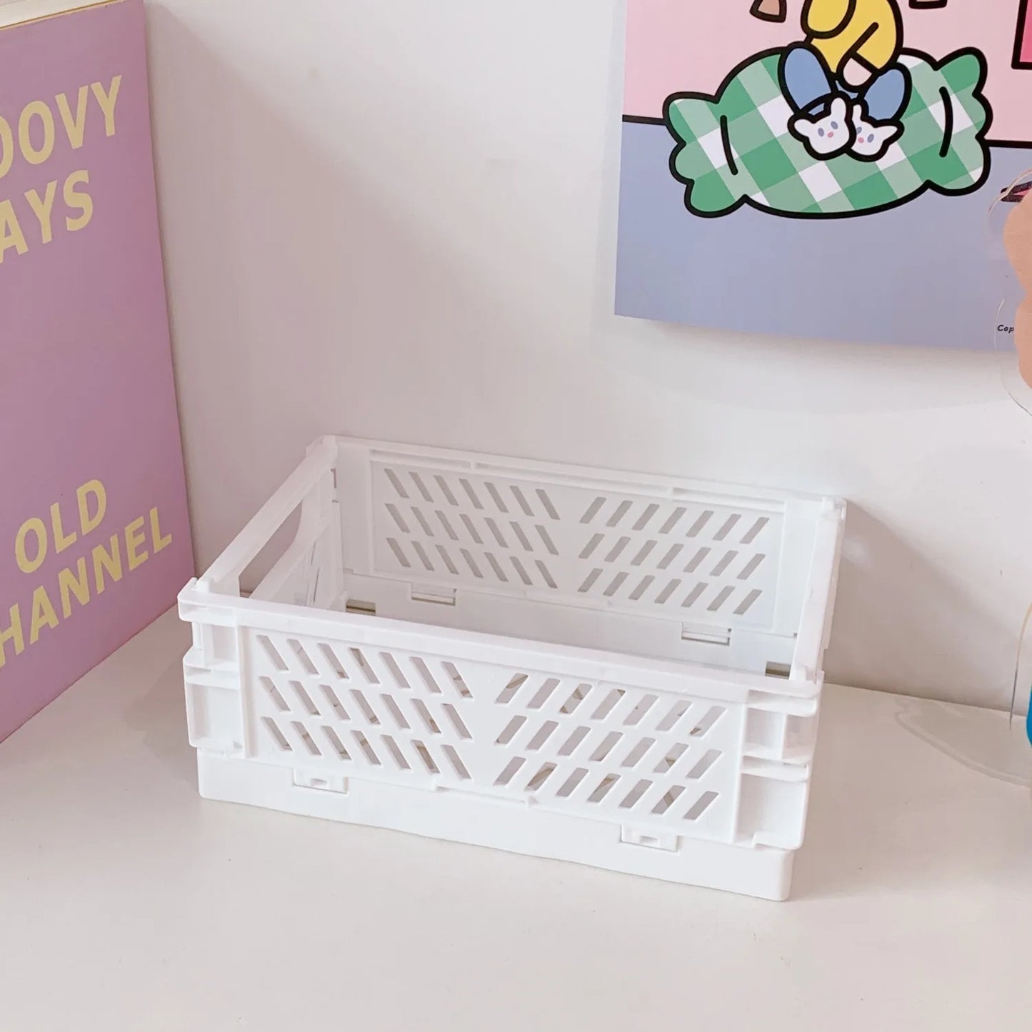 Mr. Paper Stackable Stationery Holder - Foldable Plastic Desktop Organizer for School & Office Supplies