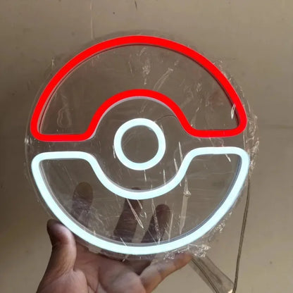 20x20cm Poke Ball LED Acrylic Light – Luminous Neon Decor for E-Sports Room, Wall & Gift