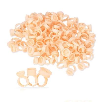 500PCS Disposable Silicone Pigment Rings – Tattoo Ink Cup Holders for Microblading, Eyebrow & Lip Permanent Makeup (PMU)