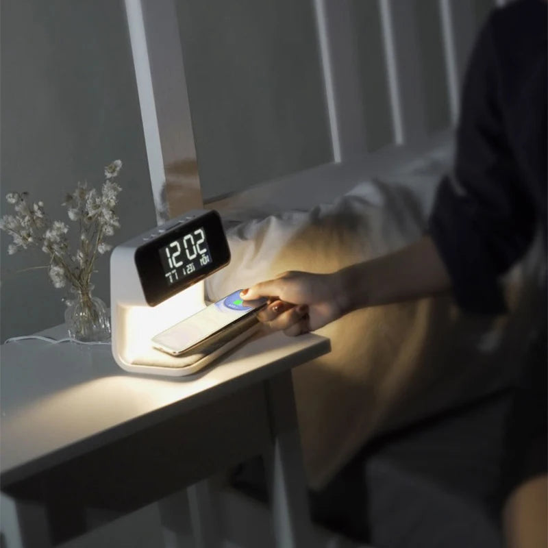 ABS Bedside Lamp Clock - USB Plug-In Bedroom & Office Decorative Light for Home and Holiday Atmosphere